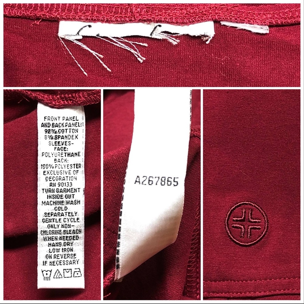 Linea Leisure by Louis Dell'Olio Zip Hoodie Faux Leather Sleeves, 2X Pomegranate - Picture 11 of 12